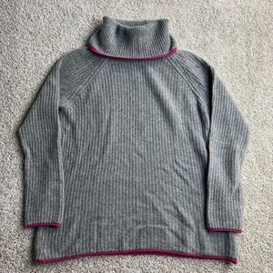 Bartolini Sweater Womens Medium Gray Turtleneck Waffle-Knit Italy Pullover